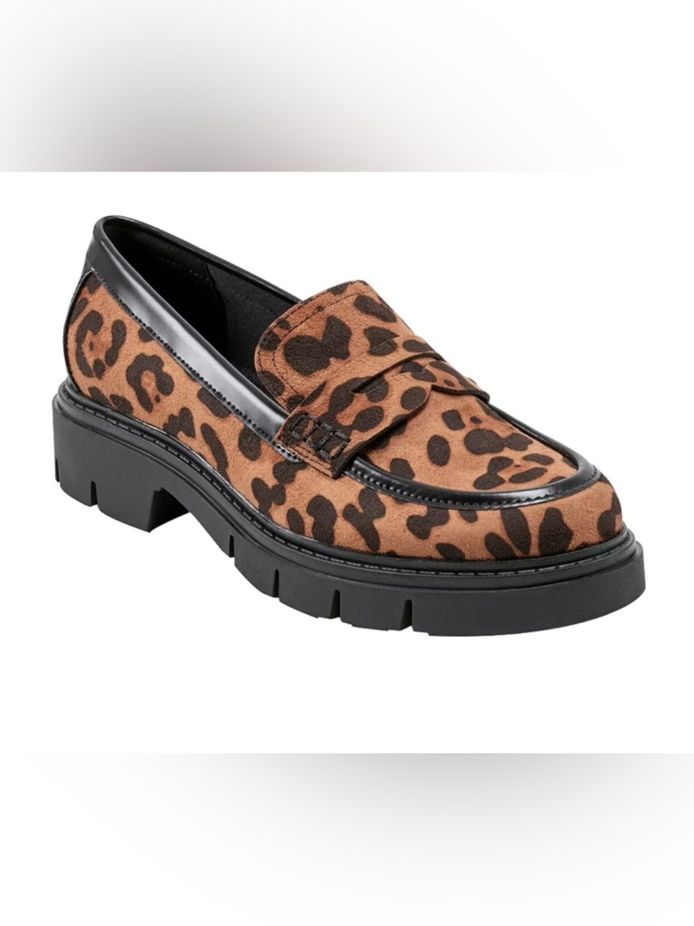 Women’s MARC FISHER Cube Lug Sole leopard print Penny loafers- Size 10